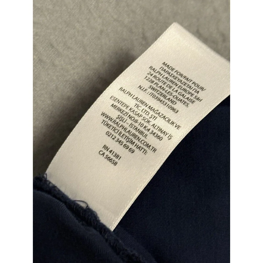 Polo Ralph Lauren Mens Polo Shirt XL Navy Blue Short Sleeve Classic Fit QR Tag